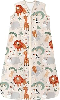 Unnivoll Schlafsack Baby Sommer 0.5 Tog 100% Baumwolle Sommerschlafsack Babyschlafsack 6-12 Monate 78 cm für Jungen Mädchen Neugeborene Löwe
