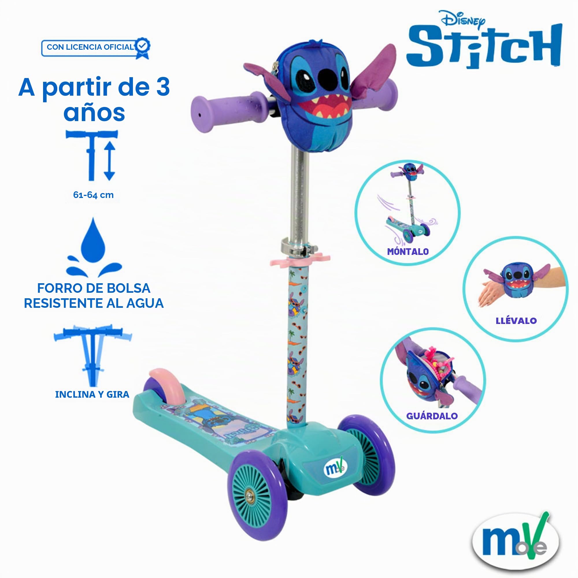 Spidey & His Amazing Friends Mini Go! - Patinete inclinable de 3 Ruedas con Bolsa Squishle