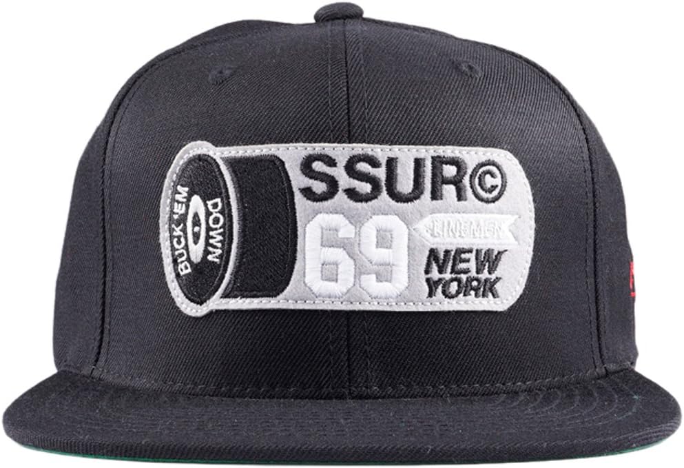 SSUR Sportsman Snapback Hat 5 Panel Black Adjustable