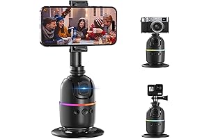 Auto Face Tracking Phone Holder for Phone, GoPro, Compact Camera, 360° Rotation...