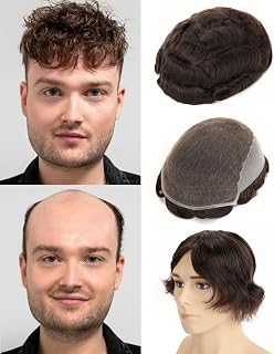 Skinlike Real HD Lace Q6 Toupee for Men, HD Lace Front with Thin Skin Base Back and Side Mens Hair Piece, 8x10 Inch Hair Replacement System 130% Density #3 Dark Brown