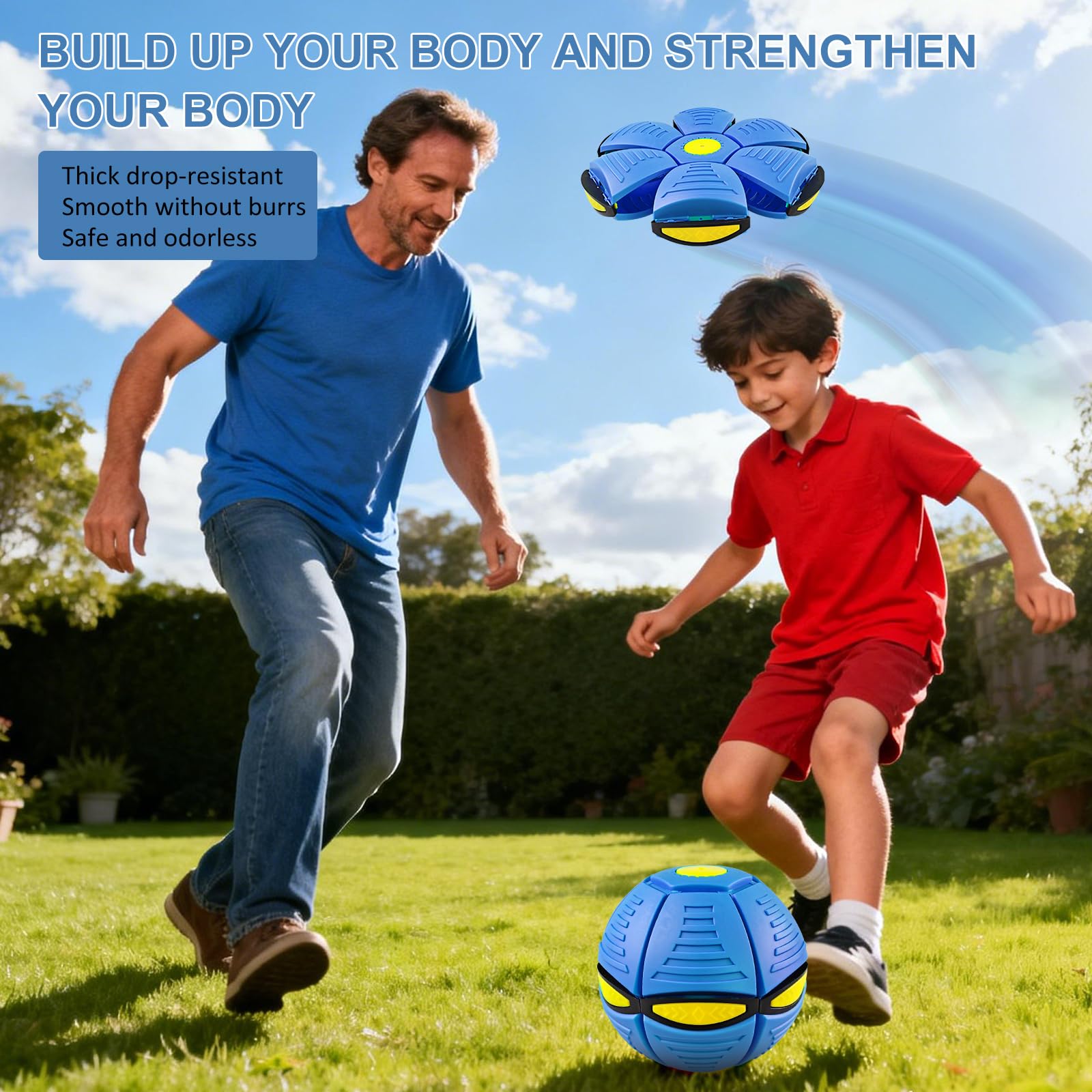 Magic Bouncing Ball Pop Up Balls – Light Up Magic Meta Ball Toy with 6 Light – Dual-Form Bouncy Balls Indoor Outdoor Play – Transforming Toy for Parent-Child Interaction (Blue) — Amazon image 7