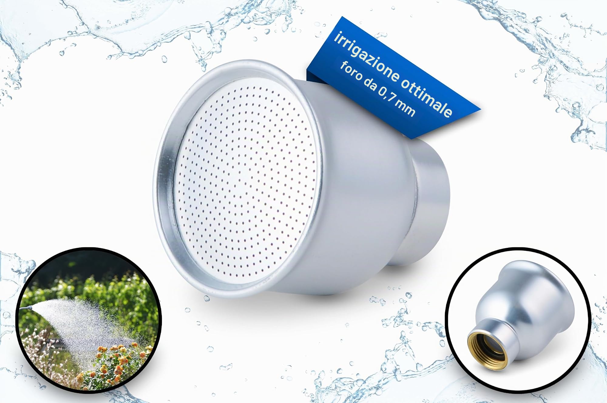GK/S 1200 - Barra da giardino per irrigazione, con innaffiatoio, doccetta da giardino | Lancia per irrigazione, interamente in metallo, connessione plug-in e sistema GEKA