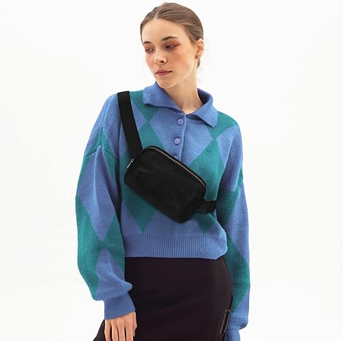 Miniatura 6 de Riñonera cruzada para mujeres y hombres, bolsa para cinturón para senderismo con correa ajustable, riñonera para correr, entrenamiento, deportes,