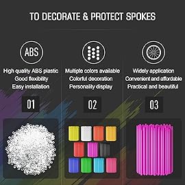 PSLER 72 PCS Spoke Skins Spoke Trim Wrap Decoration Protector Pipe Motocross Pit Dirt Bike Aaccessories Purple