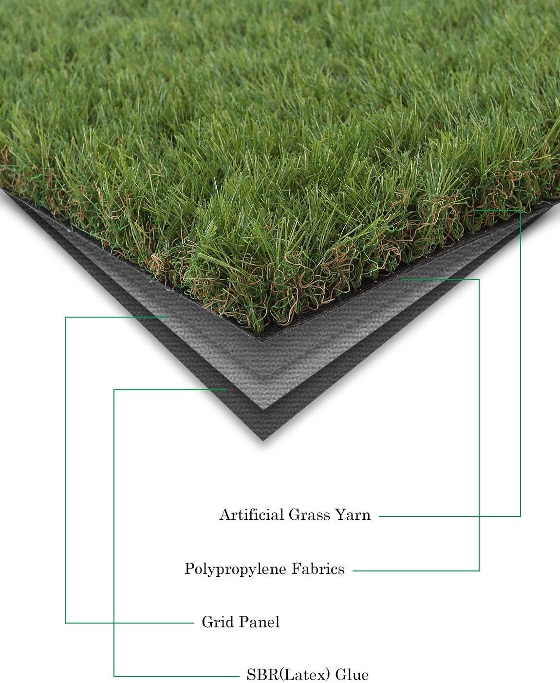 GOLDEN MOON Artificial Grass 1.57" 3ft x 5ft Premium Fake Grass Mat 5-Tone Realistic & Soft Series Puppy Potty Training Grass Turf Rug