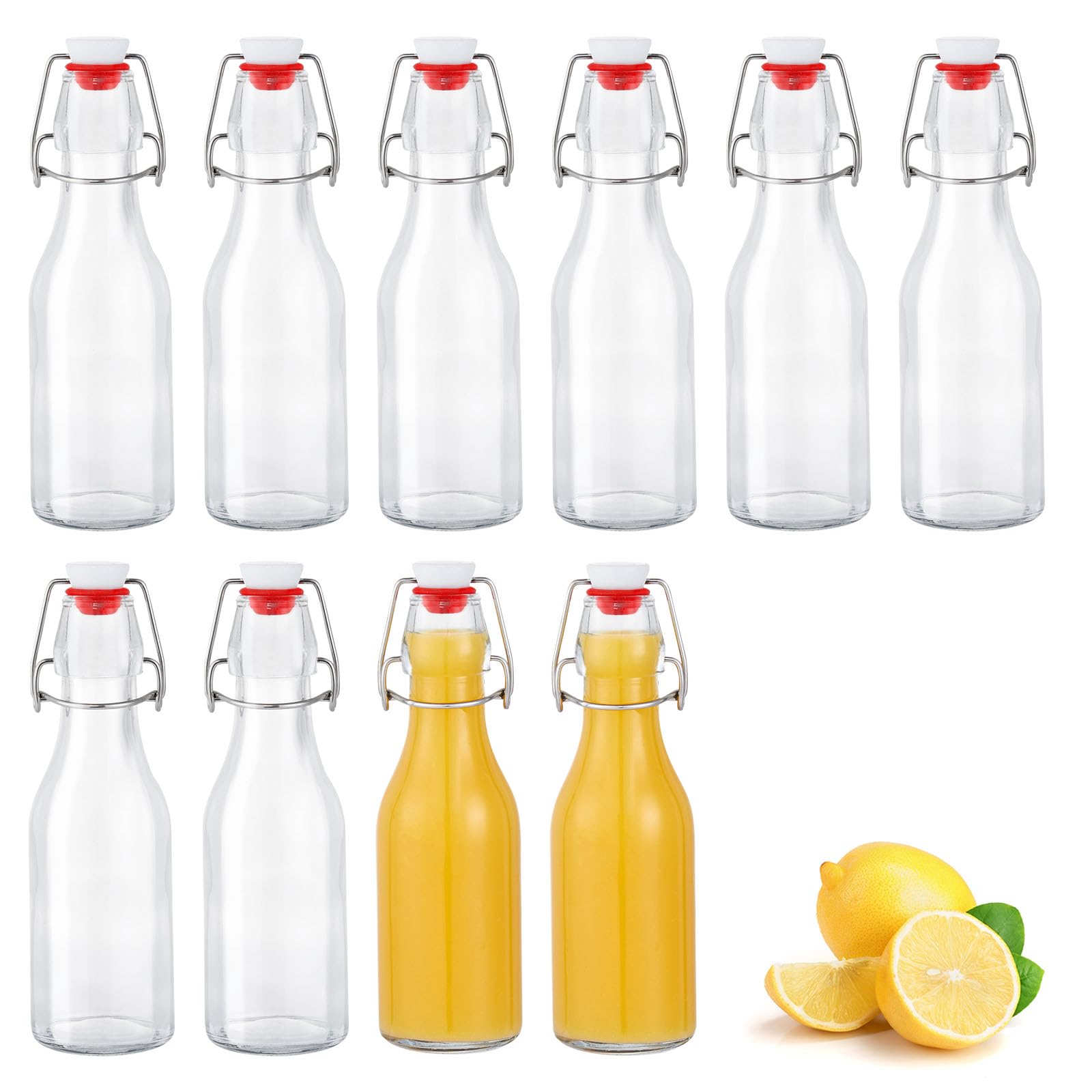 Zanfqvo 6 Botellas Cristal 500ml con Tapón Hermético, Botella Vidrio, Botella de Cristal Transparente Hermética para Bebidas, Cerveza, Aceite, Vinagre, Agua — view 8