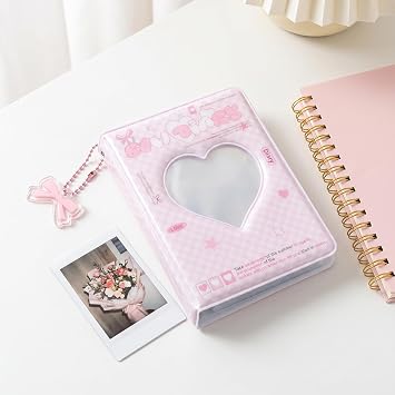 Photocard Binder 2 Pack, Bow & Cat Design Mini Kpop Album for Collectors