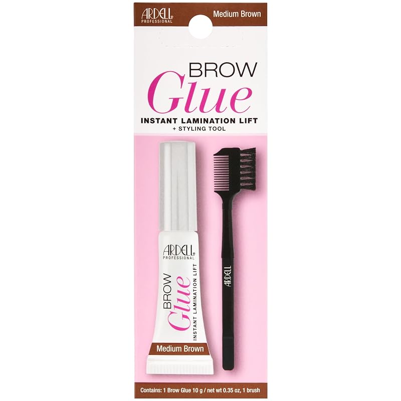 Gel tonalizante para sobrancelhas Ardell Medium Brown com escova – 10 mL