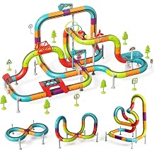 121 Pieces 3D Electric Railway for Kids Train Track Set 20+ Combinations