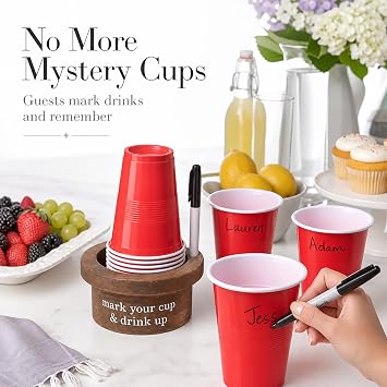 Mud Pie Disposable Cup And Marker Set