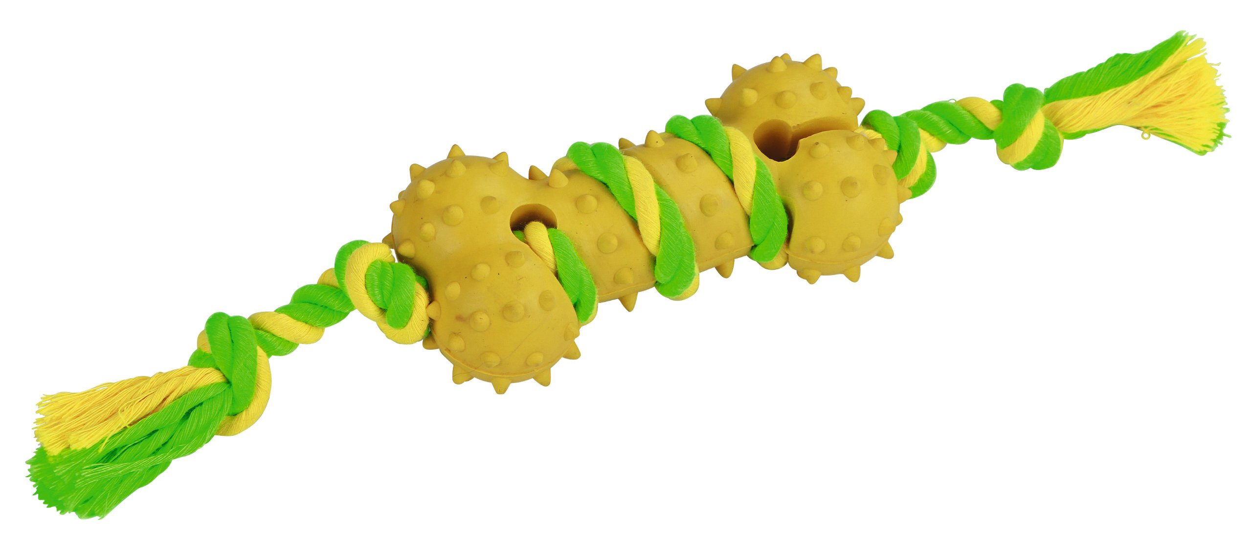 Kerbl Bone on a Rope Rubber Cotton, toy 30 cm, Green Yellow
