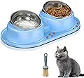 Cat Bowls 2 Stainless Steel Bowl for Pet Dog Water and Food Feeder with Non - product image