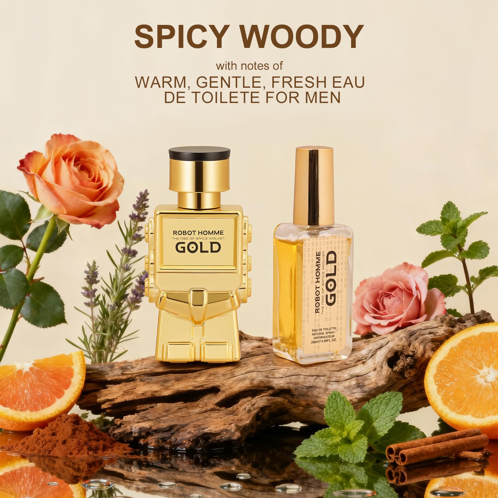 Coffret Cadeau Homme,Parfum Homme avec 2 x Eau de Toilette, Gel Douche et Lotion Apres Rasage, Format Voyage, Notes Boisées épicées, Convient à un Usage Quotidien