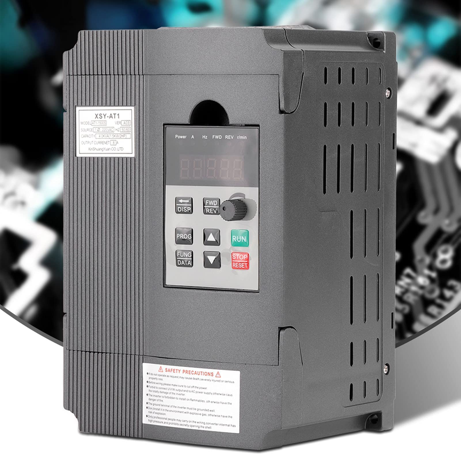 220V Variatore di Frequenza VFD, 1.5kW Convertitore di Frequenza Variabile Universale Monofase di Unità di Frequenza per il Motore Trifase