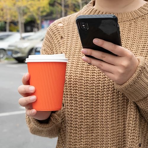 Miniatura 13 de Vasos de café de papel aislado de pared corrugada, 12 onzas, 12 onza, Anaranjado