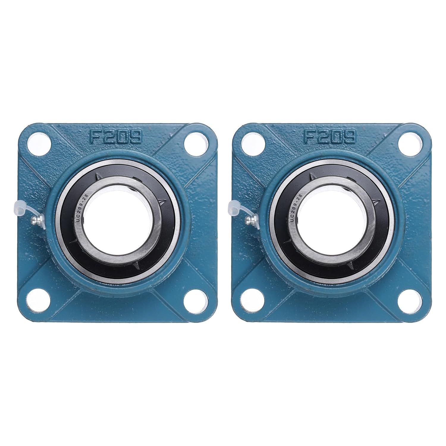 uxcell 2 Pcs UCF-209-28 Pillow Block Bearings 1-3/4 Inch Bore Self Alignment Chrome Steel Bearing Units, 4-Bolt Square Flange Mounted, Solid Base