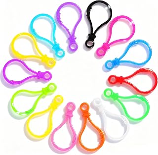 50PCS Plastic Keychain Clips, Multicolor Lobster Claw Clasps Keychain Hooks Lanyard Snap Hooks and Clasps Backpack Clasp Hook for Crafts & DIY Projects