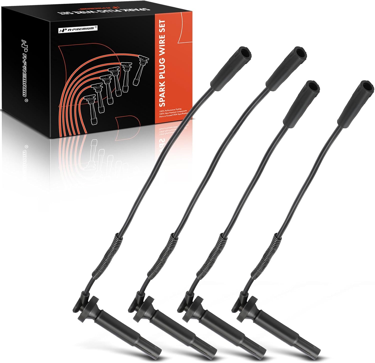 A-Premium Ignition Spark Plug Wires Set of 4 Compatible with Subaru Baja 2003-2006, Forester Impreza Legacy 1999-2004, Outback 2000-2004, 2.2L 2.5L