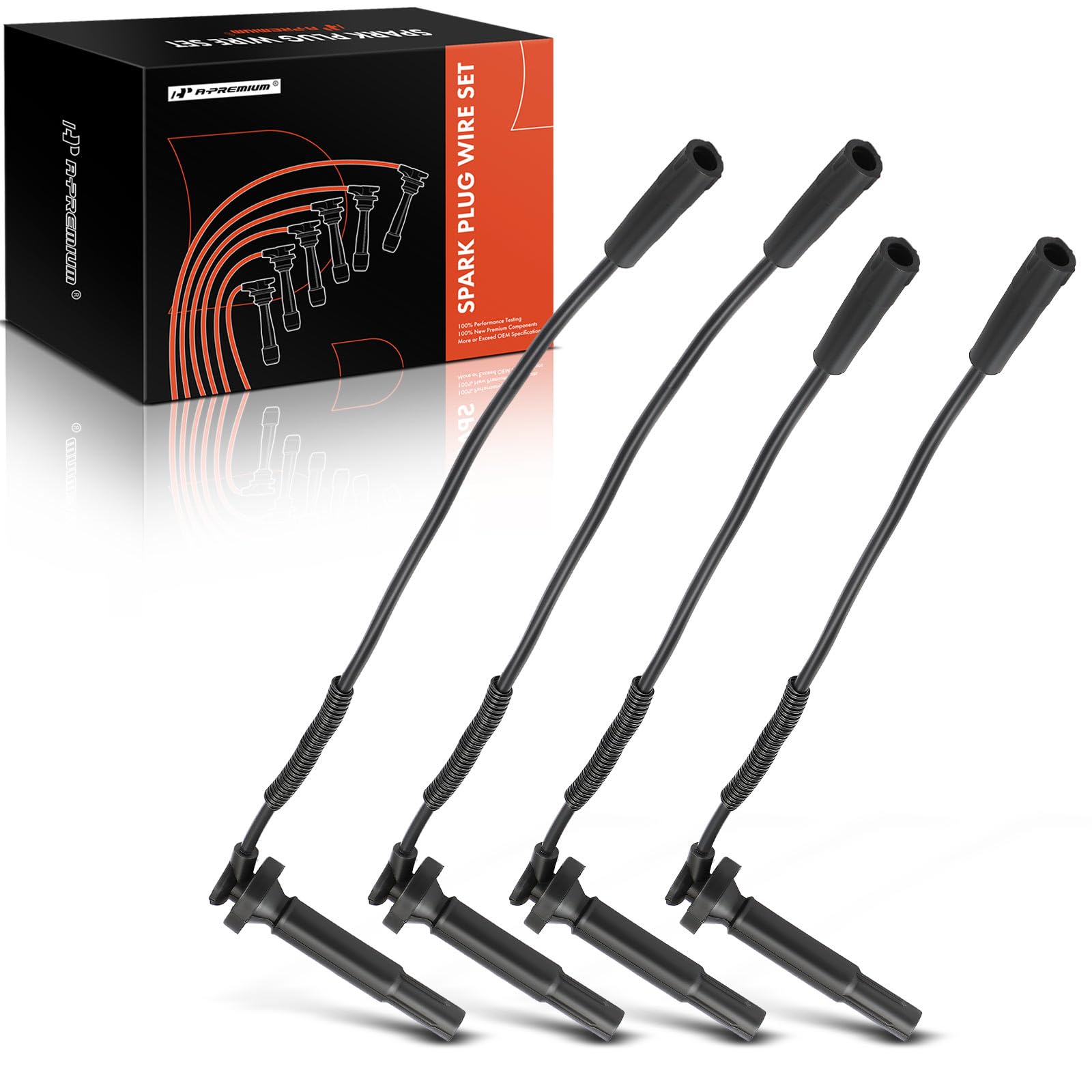 A-Premium Ignition Spark Plug Wires Set of 4 Compatible with Subaru Baja 2003-2006, Forester Impreza Legacy 1999-2004, Outback 2000-2004, 2.2L 2.5L