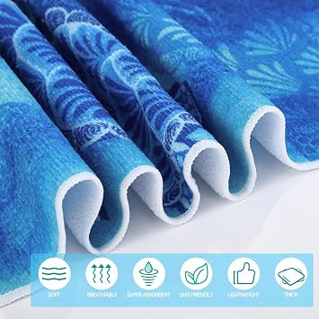 2 Pack Beach Towels Flamingo Turtle Print