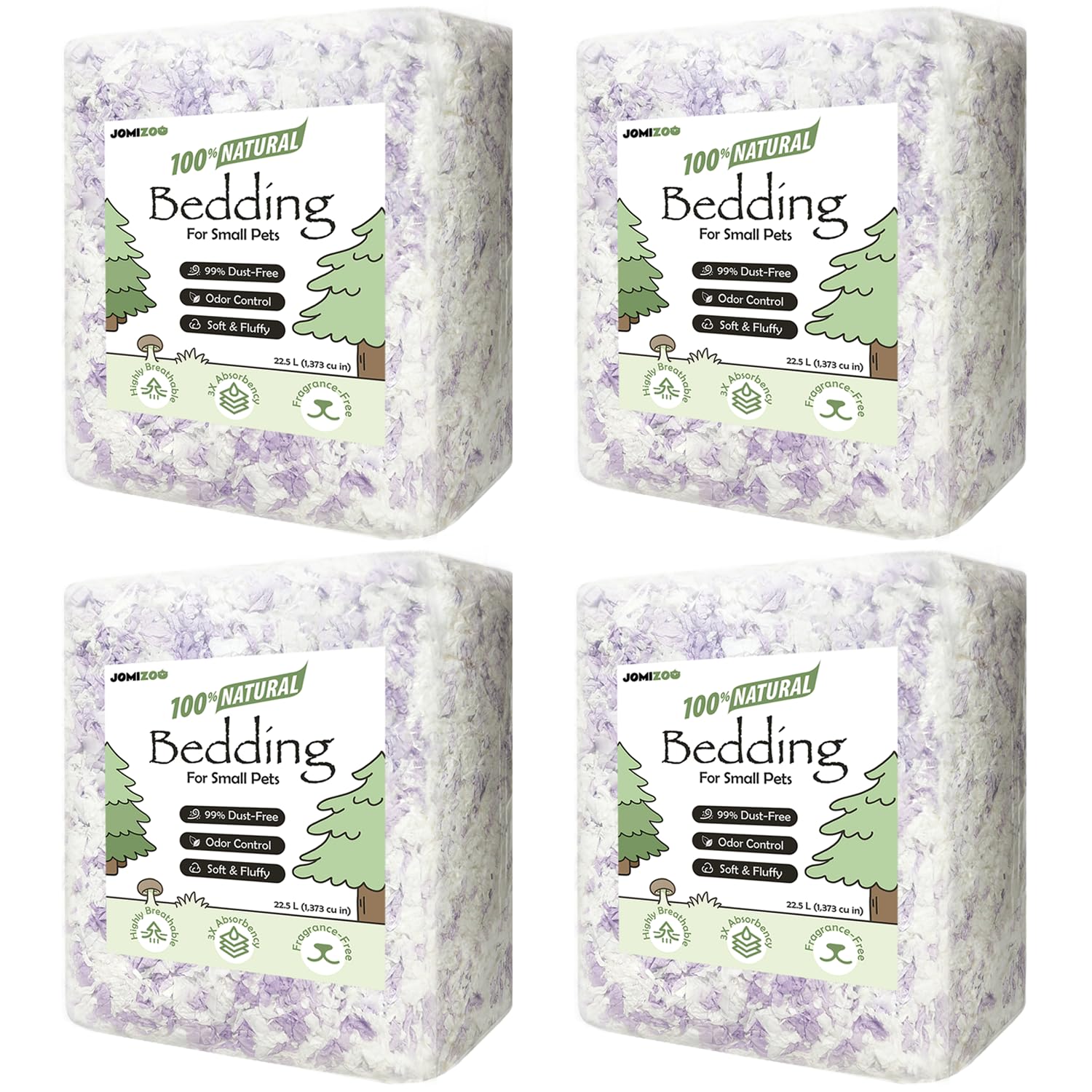 JOMIZOO Hamster Bedding 90L, 99% Dust-Free, Soft, Odor Control, Purple