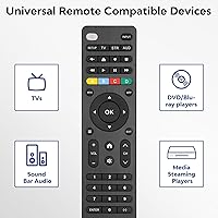 Vista 4 de Control remoto universal para TV compatible con Samsung/LG/Vizio/Hisense/Sony/Philips/Onn/Sharp/RCA/Element/Westinghouse/Sanyo/Emerson TV y más