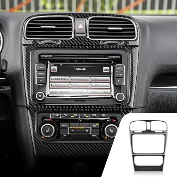 AIRSPEED Volkswagen VW Golf 6 Car Central Control Panel Frame Sticker Real Carbon Fiber Fashionable Custom Dress Up For VW Golf 6 GTI MK6 2008-2013 Interior Parts Interior Panel Accessories Black