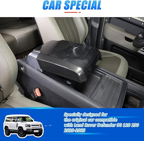 Miniatura 10 de YIWANG Fundas protectoras para reposabrazos de fibra de carbono ABS para coche, modificación decorativa para Land Rover Defender 2020-2022 (grano de