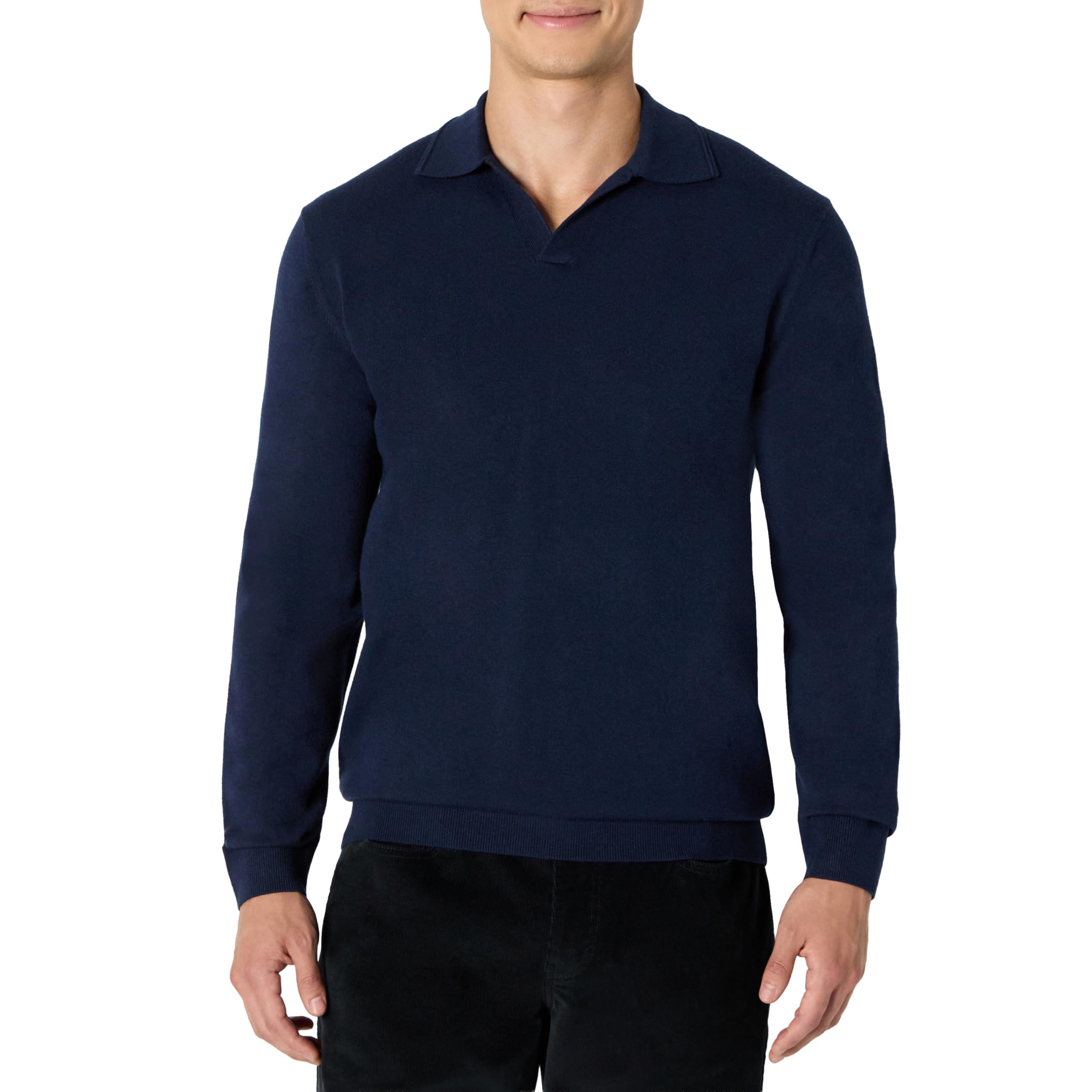 Amazon Essentials Men's Long Sleeve Regular Fit Knit Polo Sweater