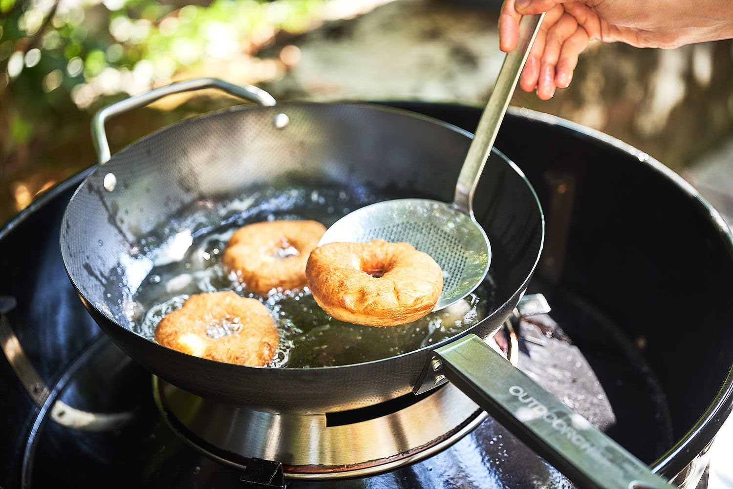 OUTDOORCHEF Wok Carbonstahl mit Deckel + Wokring
