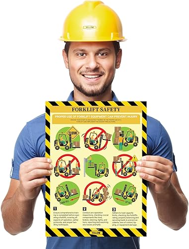 Miniatura 9 de Yellow Safety - Póster de instrucciones de elevación adecuadas, no laminado, 12 x 16 pulgadas, seguridad en el lugar de trabajo