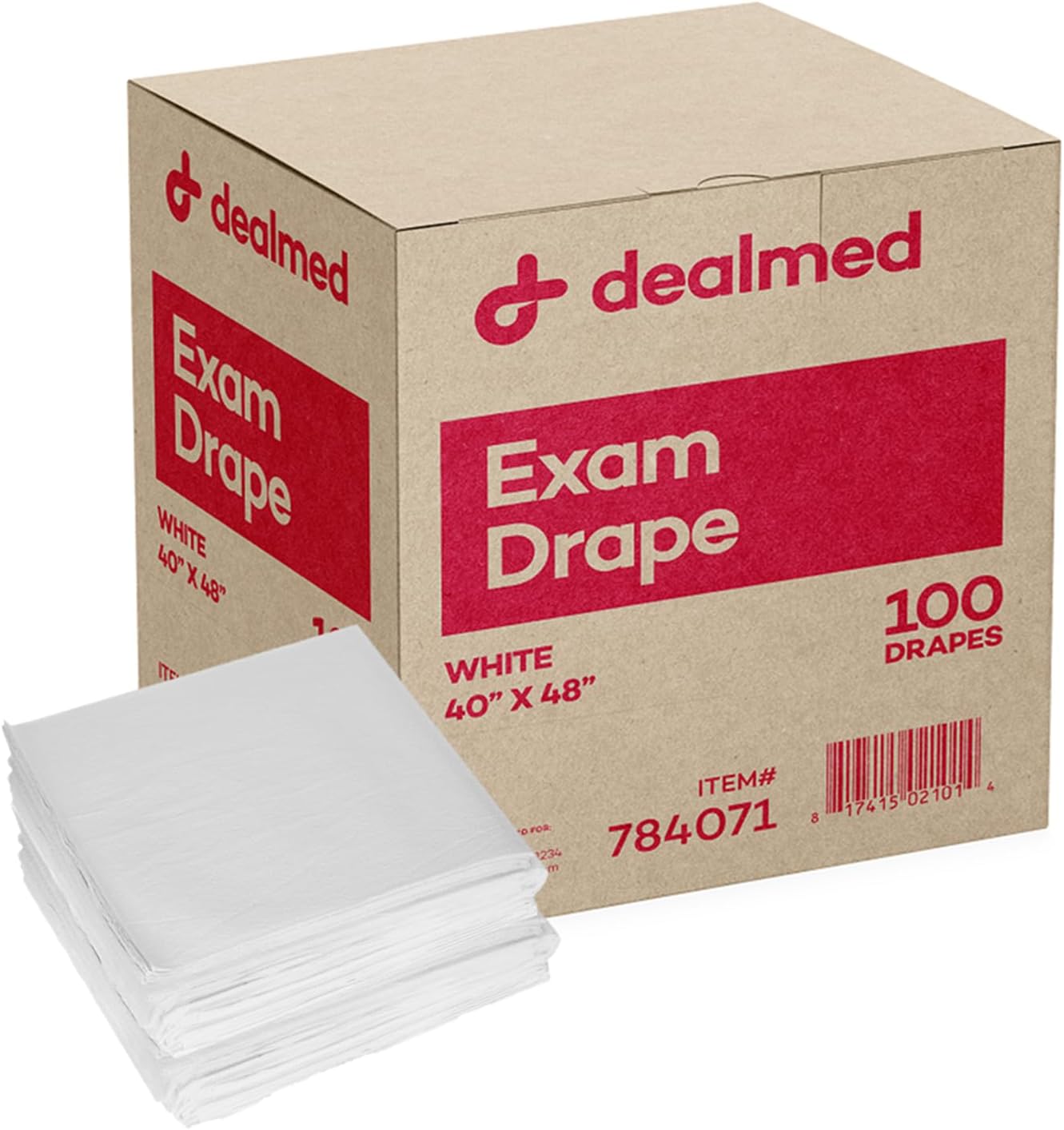 Dealmed Drape Sheets – 100 Count of 2-Ply Drape Sheets, White Material, Perfect for Hospitals, Medical Facilities, and Physicians’ Offices, 40" x 48"