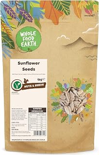 Wholefood Earth - Sunflower Seeds 1 kg | GMO Free | Natural | Vegan | Source of Fibre | Source of Protein