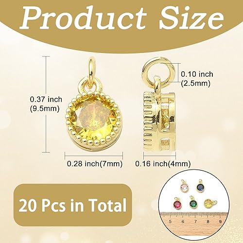 Miniatura 10 de Encantos de colores de diamantes de imitación de cristal de, Zirconia cúbica, Circonita cúbica