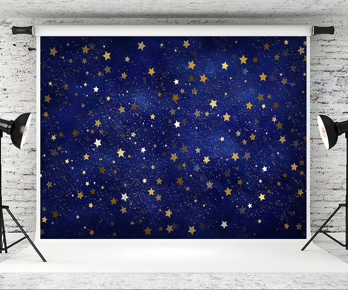Kate 8×8ft Blue Stars Backdrop Evening Starry Photo Background Night Sky Stas Photo Studio Props for Photography Picture Video
