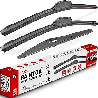 RAINTOK Windshield Wiper Blades Replacement for Toyota Highlander 2020 2021 2022 Original Factory Quality Front Rear Wiper...