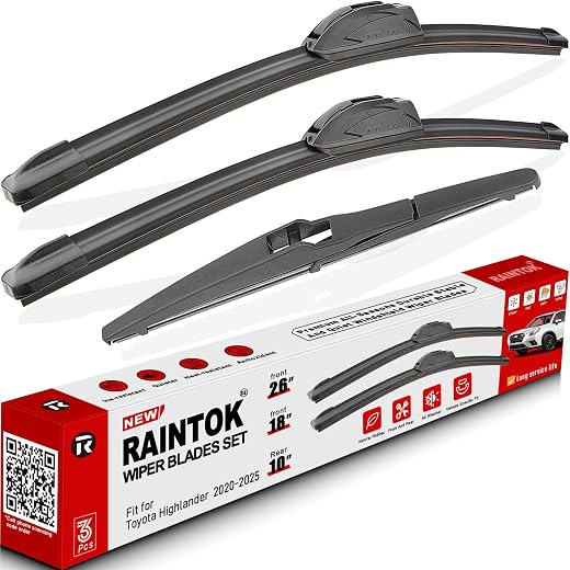 RAINTOK Windshield Wiper Blades Replacement for Toyota Highlander 2020 2021 2022 Original Factory Quality Front Rear Wiper...