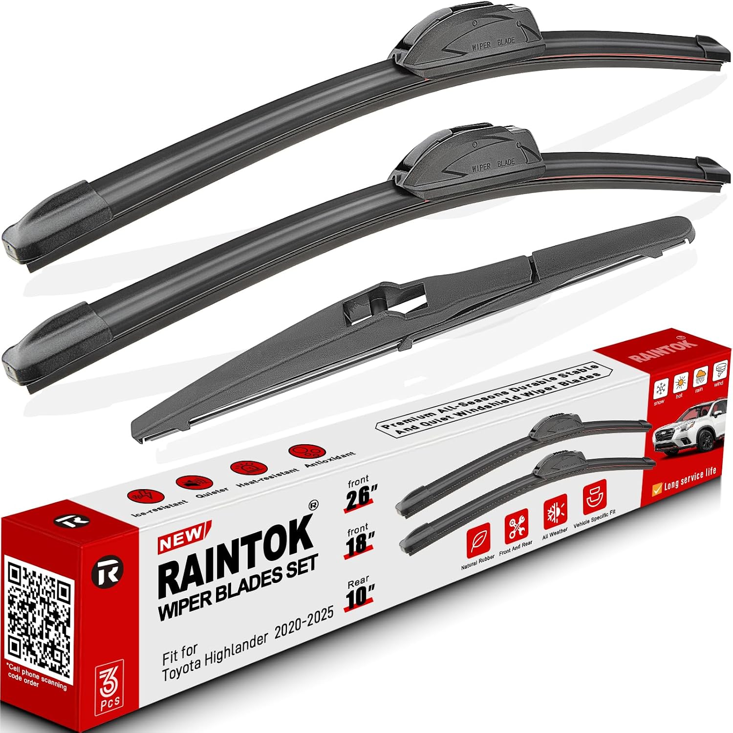 RAINTOK Windshield Wiper Blades Replacement for Toyota Highlander 2020 2021 2022 Original Factory Quality Front Rear Wiper... - Review, Price and Buying Guide