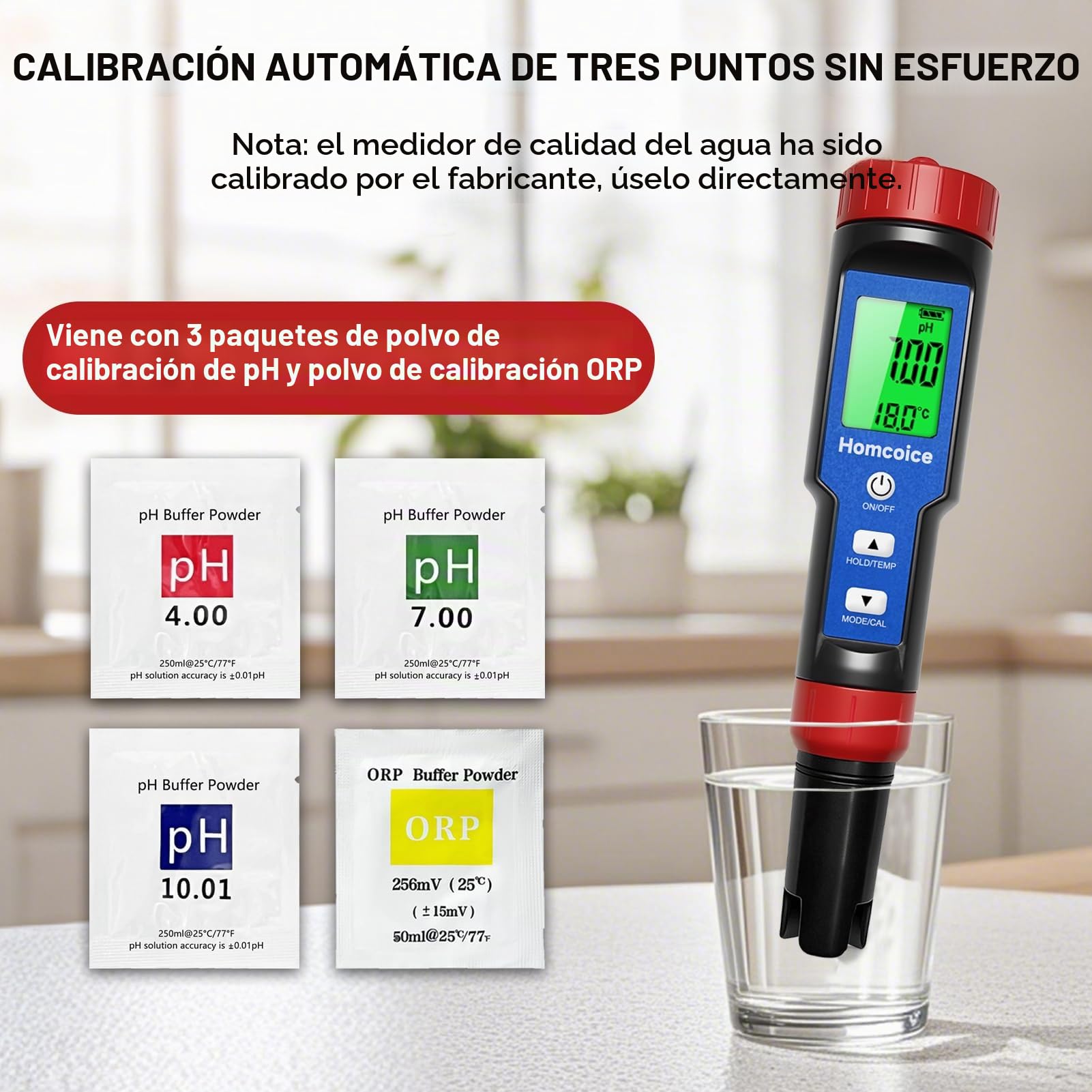 Medidor pH Chloro Piscina 7 en 1, Tester PH Cloro Salinidad ORP TDS EC Temperatura, Test Calidad Agua de alta precisión con función ATC para piscinas, agua potable, acuario, hidroponía