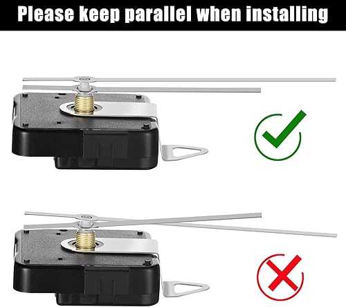 Miniatura 5 de Mudder Reloj negro de 14 estilos, solo manecillas de reloj, mecanismos de reloj, manecillas que no hacen tictac, kit de reemplazo de manecillas de