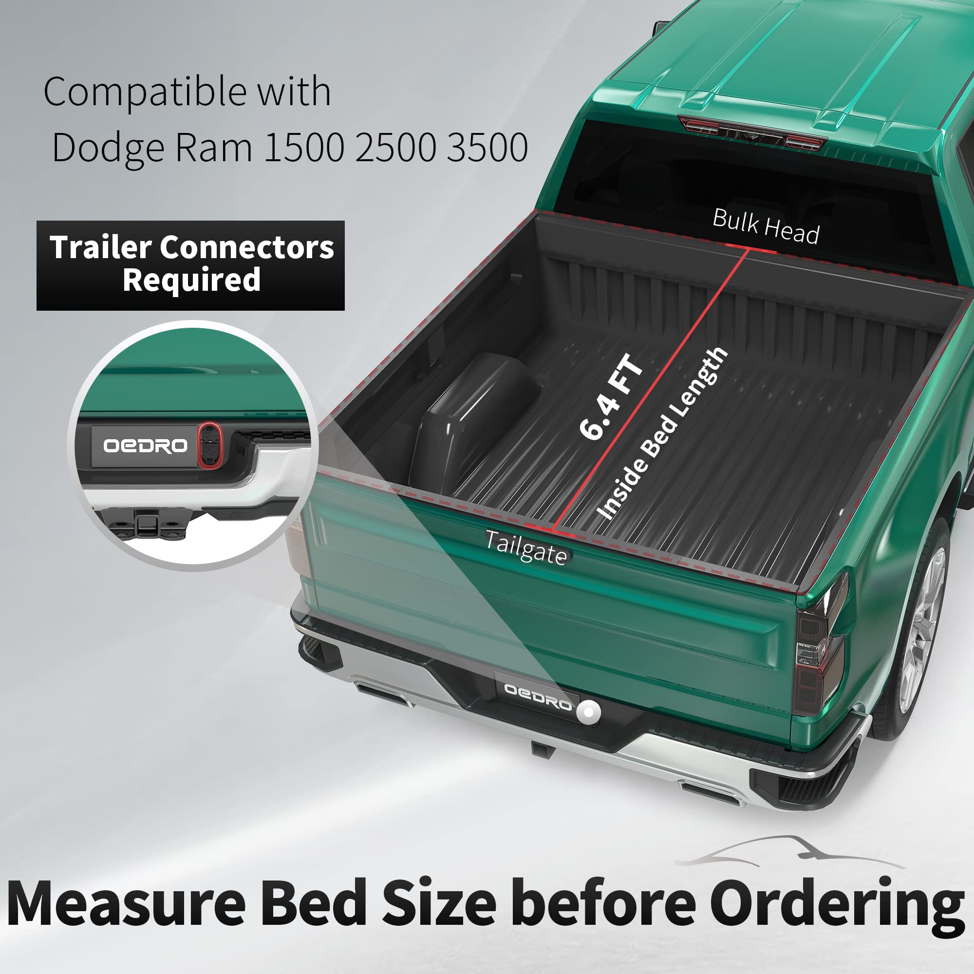 Buy OEDRO Hard Trifold Truck Bed Tonneau Cover with Builtin LED