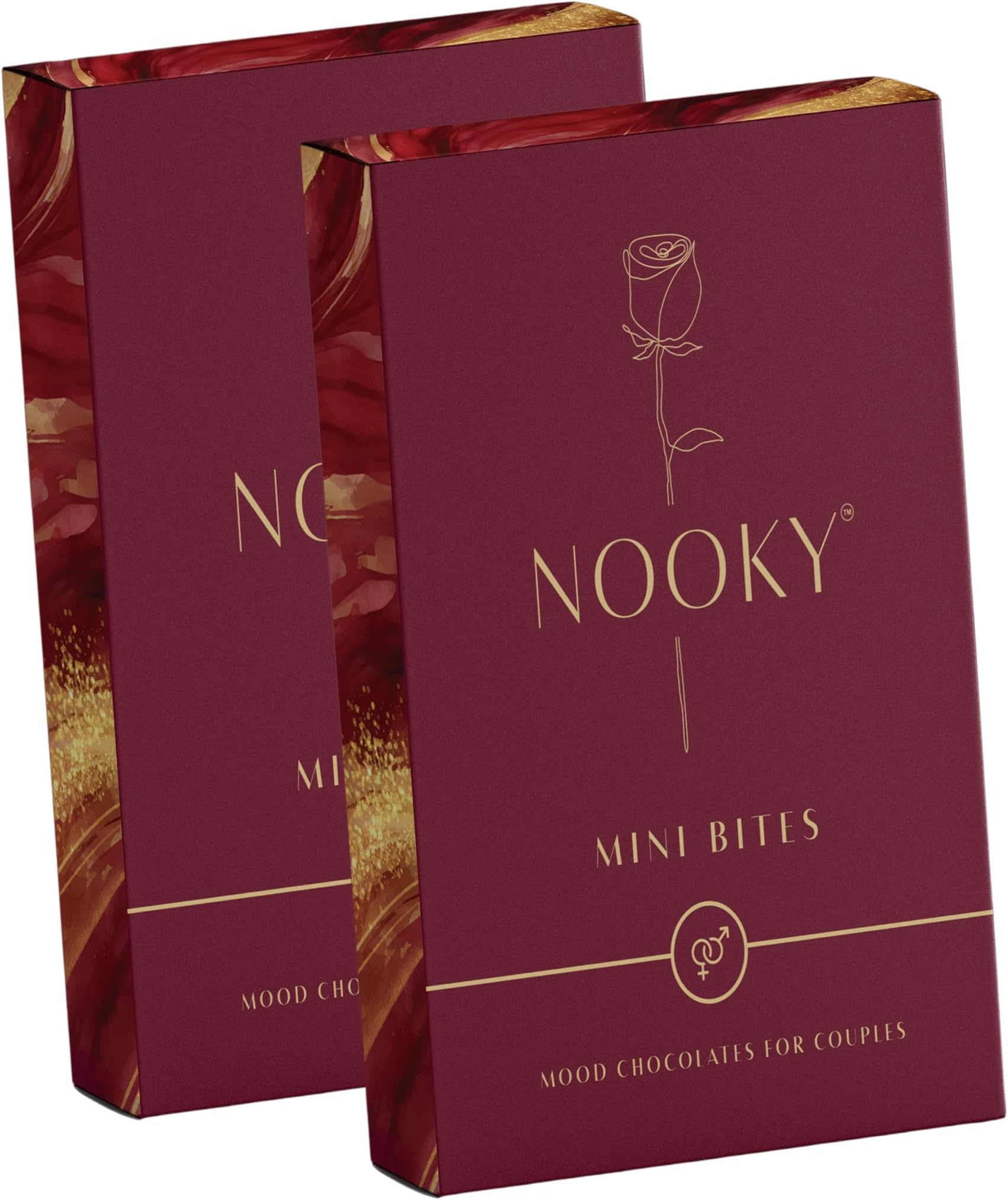 NOOKY MINI BITES for Men and Women | Premium Mood-Uplifting Dark Chocolate and FREE Saucy Scratch Card | Vegan & Gluten-Free Delight (Set of 2)