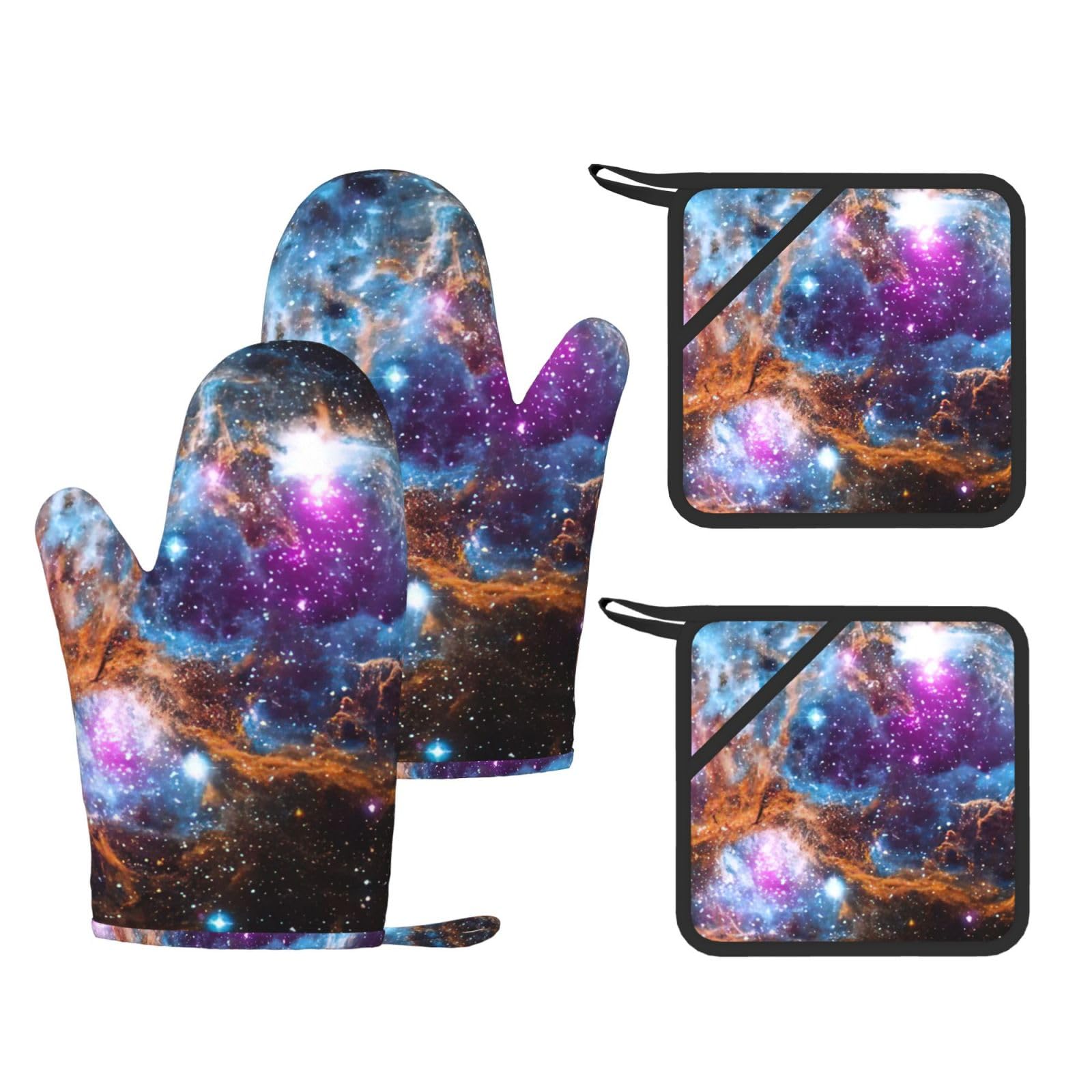 Gants résistants à la chaleur ensemble galaxie pour éviter brûlures