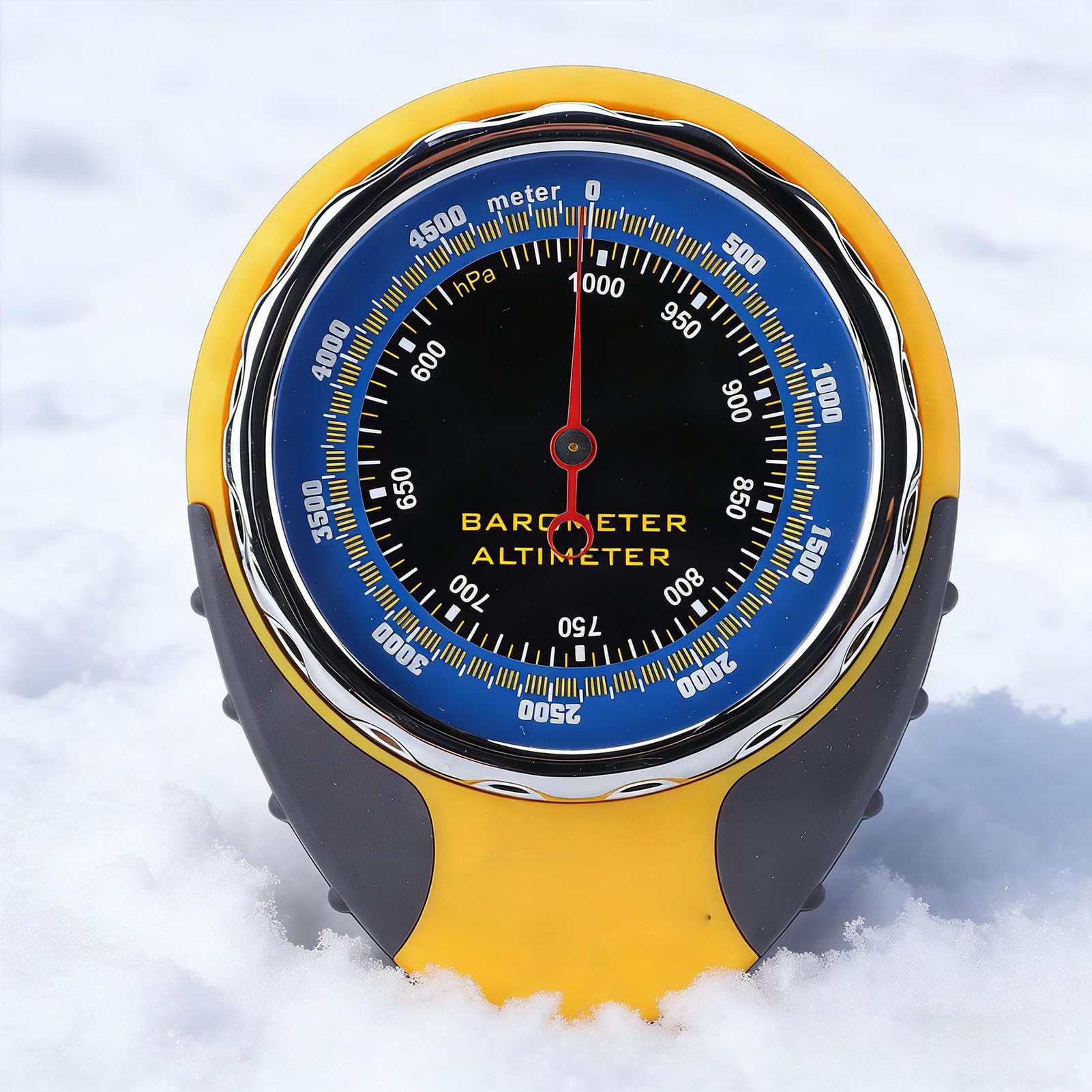 Fockety Altimetro Barometro, Misuratore di Temperatura con Bussola Ad Alta Precisione 0-5000m 580-1040hPa -30-50° Monitoraggio Meteorologico Quadrante Manometro Barometrico per la Pesca