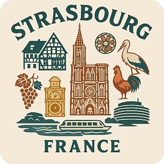 Strasbourg France Souvenir Vinyl Sticker – Destination Travel Keepsake Collectible 3-Inches Wide