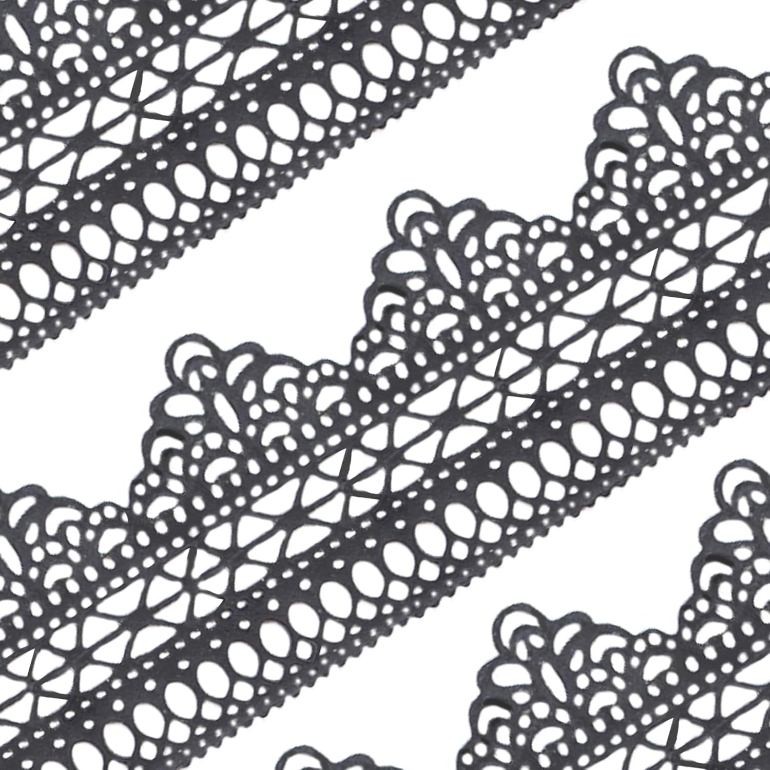 Large Pre-Made Ready to Use Edible Cake Lace Lattice Border Black 14-inch 10-Piece Set