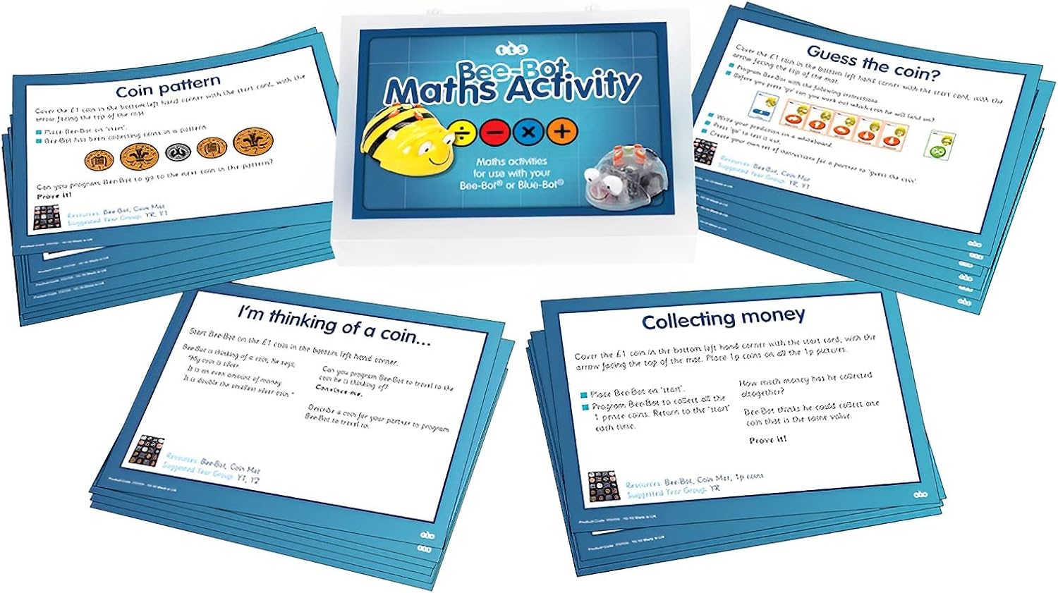 Early Years: Programmable See & Say 6-Blue Bots Floor Robotics Includes Math Activity Cards & Free Docking Station