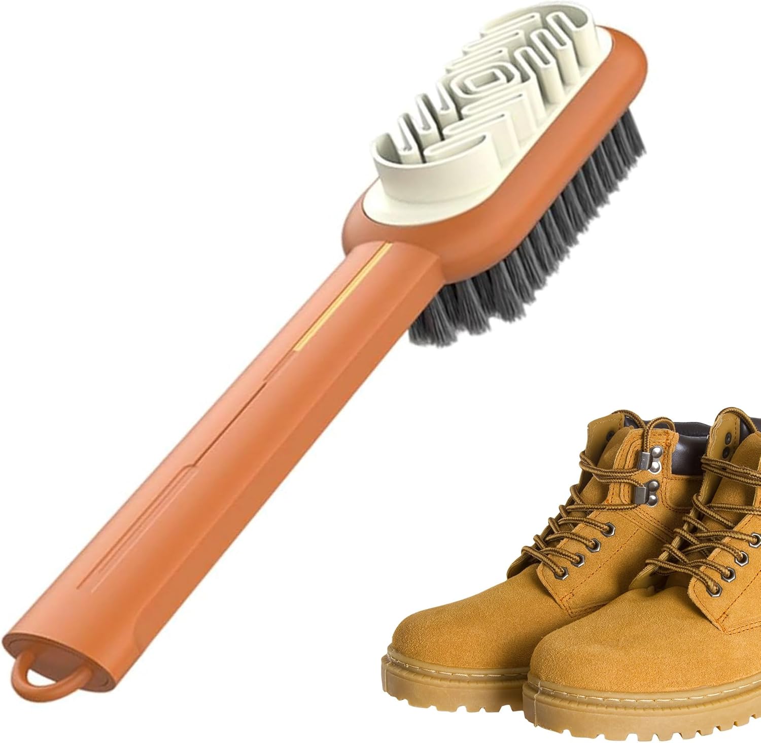 2-in-1 Suede Shoe Brush - Double-Sided Nubuck Cleaner & Rubber Eraser with Long Handle, tial Care Kit for Suede & Velvet Shoes, Perfect for Maintenance & Restorat