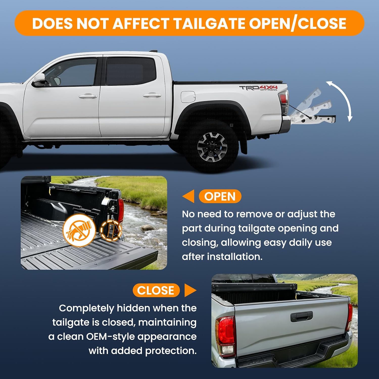 Tailgate Anti-Theft Lock Fit for Toyota Tacoma 2016-2023, Truck Bed Tailgate Locks Protector Compatible with Toyota Tacoma Accessories 2023-2016（Black）